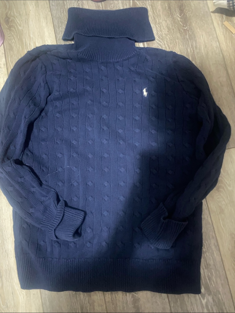 Polo by Ralph Lauren Navy Cable Turtleneck Sweater